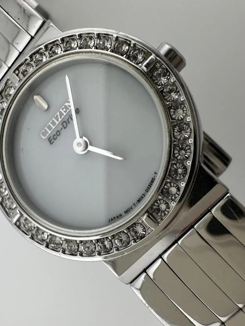 Not Running Citizen Eco Drive Women’s Crystal Bezel Watch Silver Tone